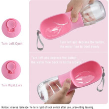 Dog Water Bottle with Food Container, Travel Puppy Water Bowl, Portable Pet Dispenser