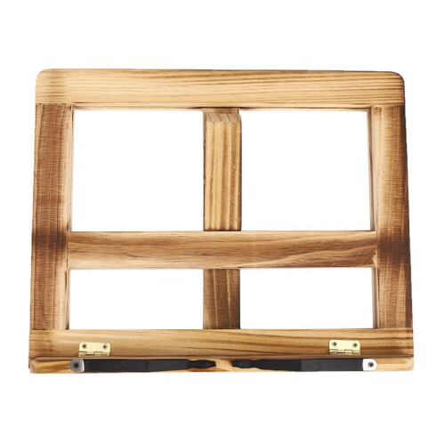 3X Foldable Recipe Book Stand,Wooden Frame Reading Bookshelf,Tablet Pc Support Stand 1