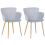Beliani Set of 2 Dining Chairs SUMKLEY Light Grey 1