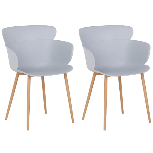 Beliani Set of 2 Dining Chairs SUMKLEY Light Grey