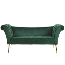 Chaise Longue NANTILLY Velvet Dark Green