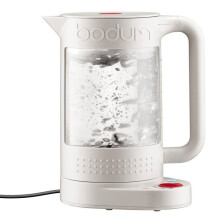 Doppelwandige elektrische Wasserkocher - BODUM - BISTRO - 1500 W - 1,1 L - 5 Temperaturen - Innen aus Glas - Weiß