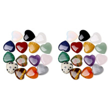 30 Pçs Natural Love Stone Quartzo Claro Quartzo Olho Coração Conjunto Palma Polegar Pedras Preciosas Meditação 0,8 Polegada