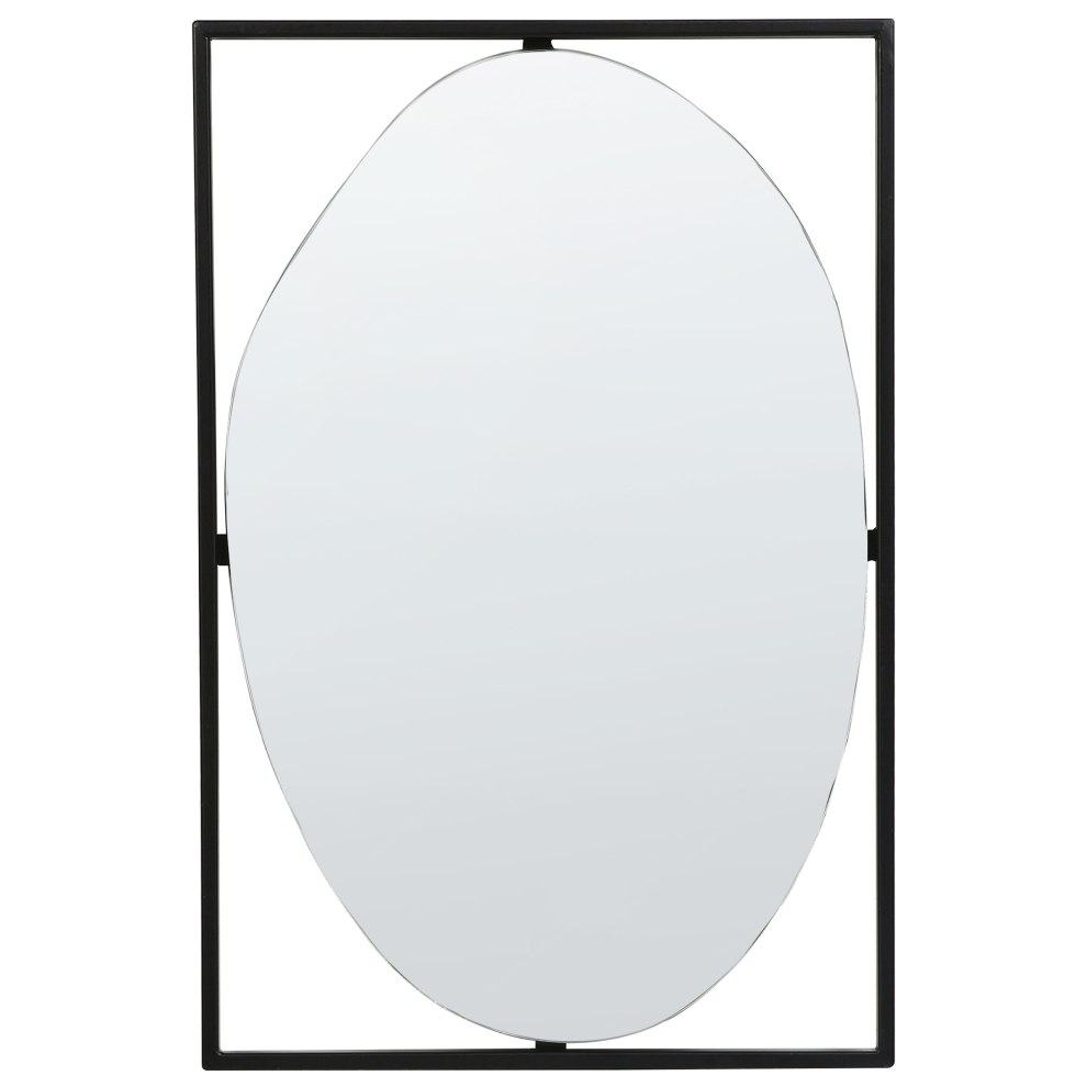 Photos - Wall Mirror Beliani  NIBELLE 40 cm 60 cm Metal Black 