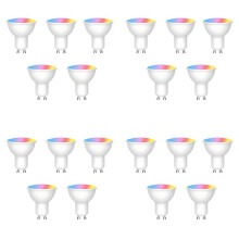 20 Peças Tuya WiFi GU10 Lâmpada LED Inteligente Regulável 6W 220V Lâmpada de Holofote com Controle Por Aplicativo  Life Funciona com Alexa e