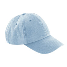 (One Size, Vintage Light Blue) Beechfield Unisex Low Profile Vintage Denim-Look Cap