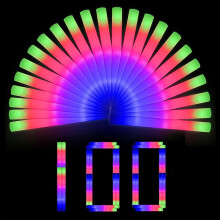 (100pcs) 100er-Pack LED-Schaumstoff-Leuchtstäbe, Großpackung – 3-farbige Glitzer-Partygeschenke für Hochzeiten, Sportveranstaltungen,