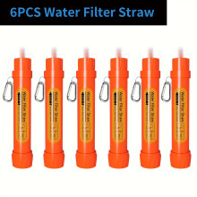 Set of 6, Compact Water Filtration Straws for Outdoor Activities Like Hiking, Camping, Traveling, And Emergency