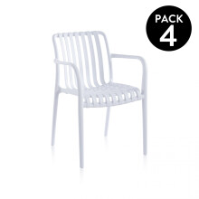 Pack 4 sillas de exterior en blanco 57,5x55,5 cm Jamie Arm