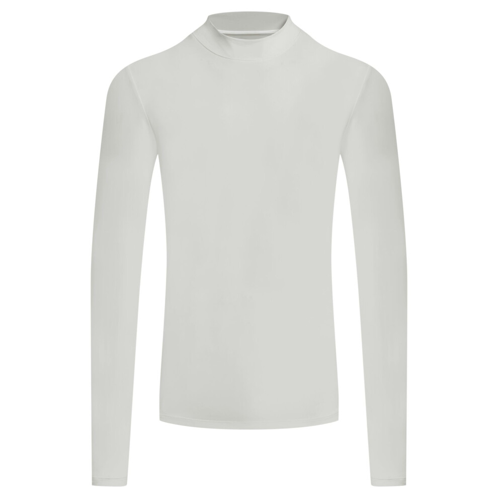 Craghoppers Men's White Mock Neck Long-Sleeved Golf Top - M - 62% Recycled Polyester/28% Polyester/10% Elastane - Image 2