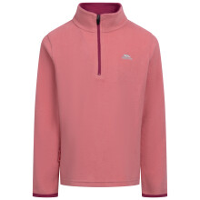 (2/3, Peach Pink) Trespass Girls Casual 1/2 Zip Fleece Top - Sybil