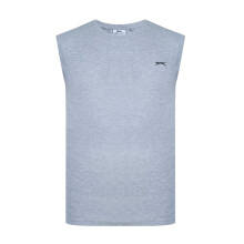 (L, Grey Marl) Slazenger Mens Logo Cotton Vest Top