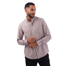 (XL, Oxblood) Farah Mens Slim Button-Down Shirt
