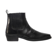 (8 UK, Black) Woodland Mens Distressed Leather Gusset Western Ankle Boots