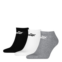 (2.5 UK-5 UK, Black/White/Grey) Puma Unisex Adult Logo Trainer Socks (Pack of 3)