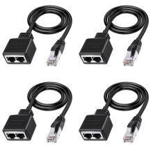 4X LAN Ethernet Adaptador RJ45 Mâle Vers 2 Femelle Répartiteur RJ45 1 Vers 2 Ethernet LAN Câble Adaptateur Réseau