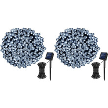2X Bande Lumineuse LED Solaire avec 8 Modes, Convient pour Jardin, Terrasse, Portes, Cour, Mariage, Etc., 12 M, 100 Lumières B