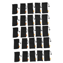 HAWEEL 25-Pack Nylon Mesh Drawstring Storage Pouch Bag - 3.5 X 7.3 Inch Multi Purpose Outdoor Activity Pouch(Black)