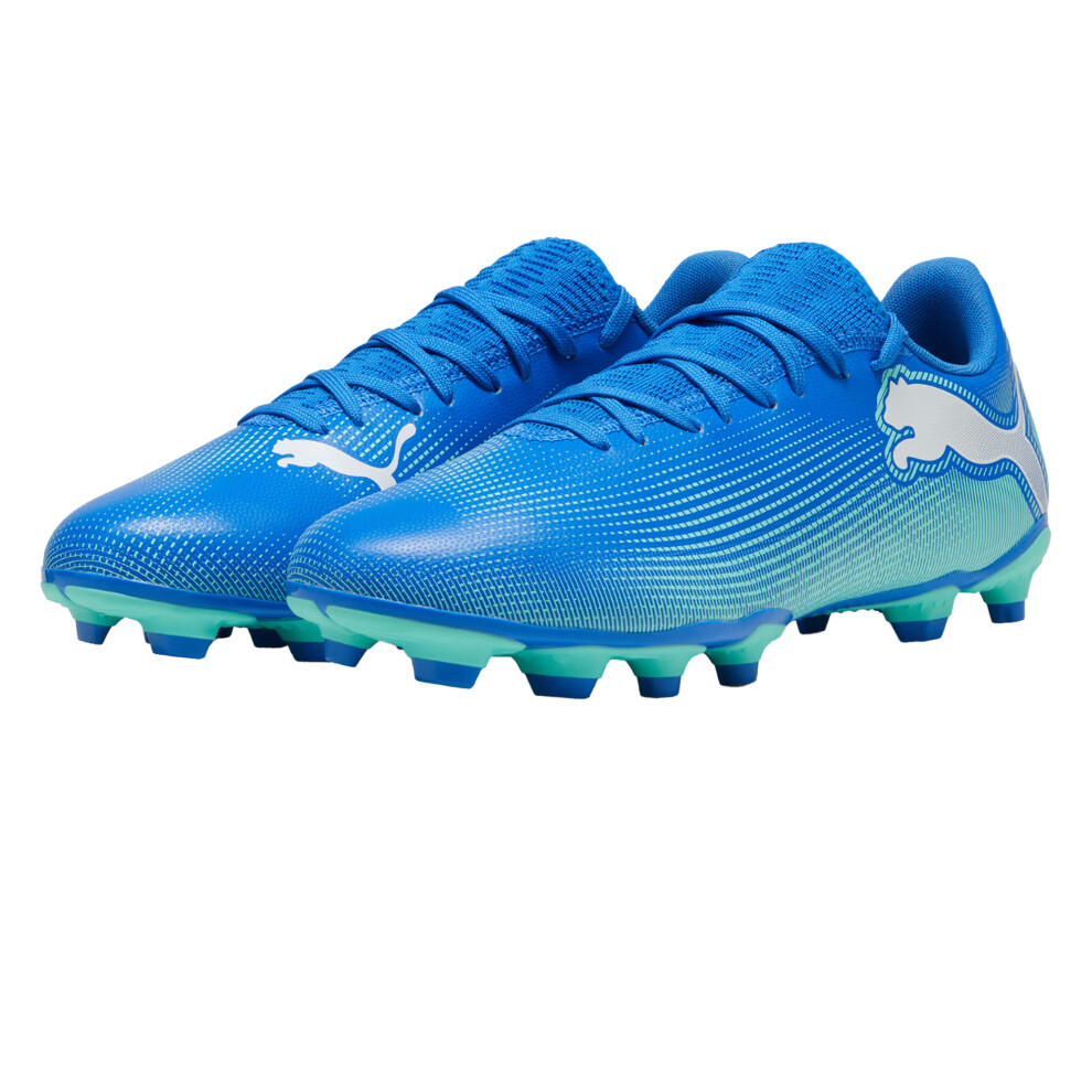 Photos - Football Puma   Mens Future 7 Play Firm Ground  Boots (10 UK, Blue/White)