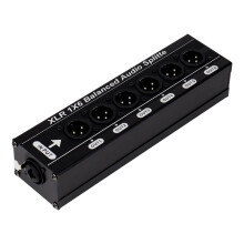 Divisor de Áudio Balanceado XLR 1x6, 1 Entrada, 6 Saídas, 3 Pinos, Divisor de Sinal de Áudio, Caixa Divisora de Áudio