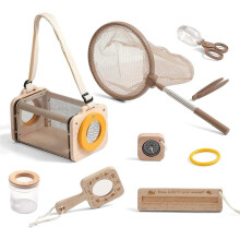 Wooden Bug Catcher Kit for Kids Outdoor Explorer Set Magnifying Glass STEM Learning Toys for Ages 3-8 Nature Gift