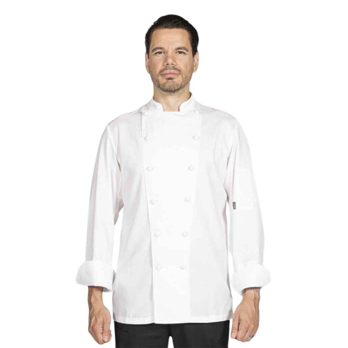 (48in, White) Le Chef Unisex Adult Luxe Chef Jacket