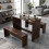 Living And Home 100x47cm Retro Dining Table Set with 2 Stools 2