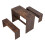Living And Home 100x47cm Retro Dining Table Set with 2 Stools 3