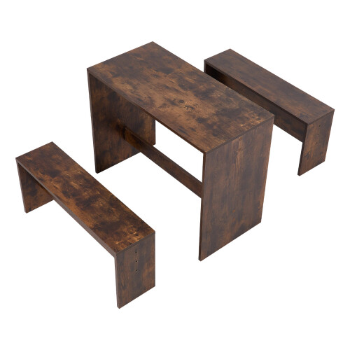 Living And Home 100x47cm Retro Dining Table Set with 2 Stools 2