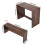 Living And Home 100x47cm Retro Dining Table Set with 2 Stools 6