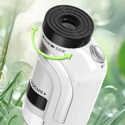 Kids Pocket Microscope 50x-300x Magnification with LED Light, Portable Handheld Digital Microscope for Children A 2