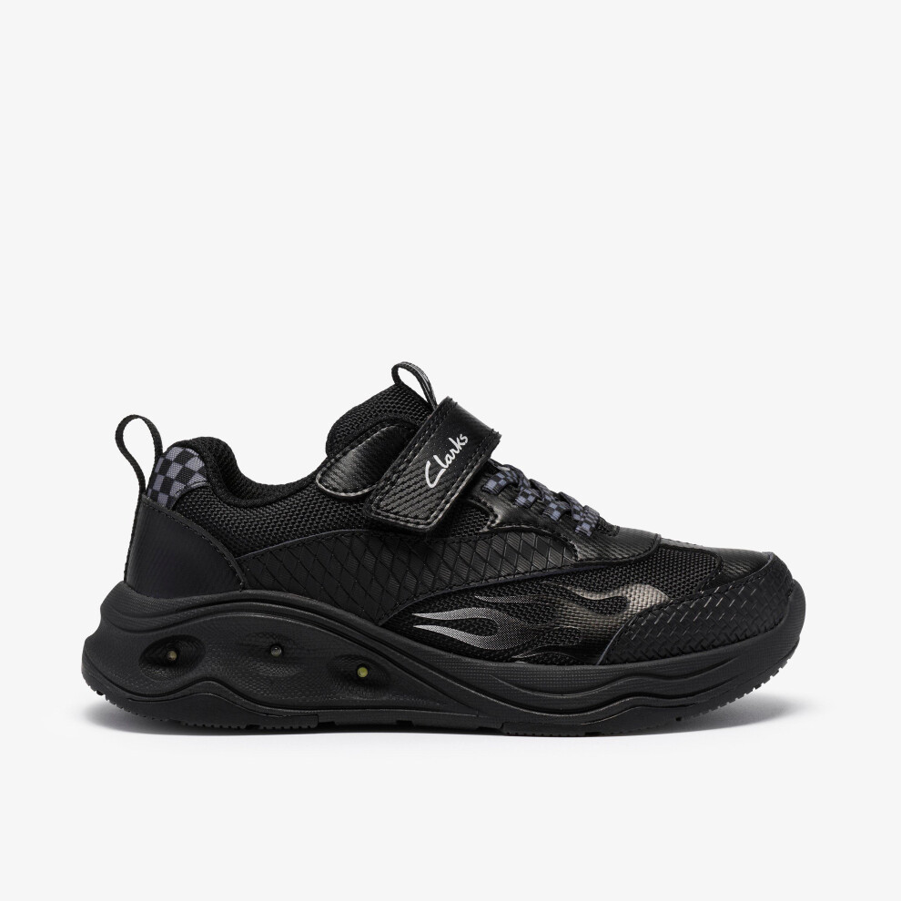 Clarks (Wide, 2 (Children's)) Gleam Go Kid Black