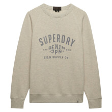 (S, Pumice Marl) Superdry Mens The Merchant Store Vintage Print Sweatshirt