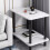 （White）2 Tier Sofa Coffee Side Table End Table Bedside Table with Storage Shelf Table 2