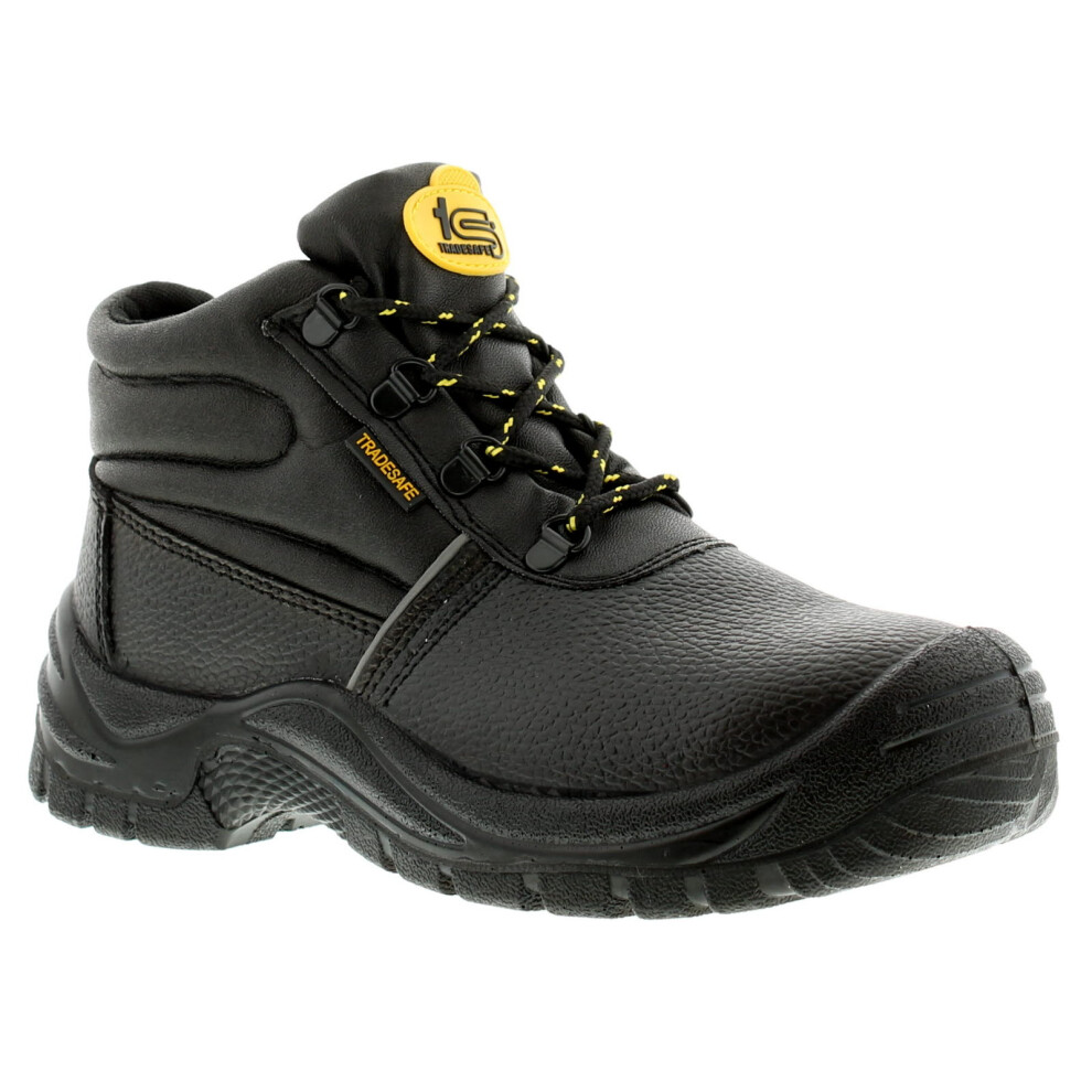 Photos - Safety Equipment ) Tradesafe Mens Safety Boots Cuba Hi Lace Up black UK Size Black AT-151202(Black, 9 (Adults')
