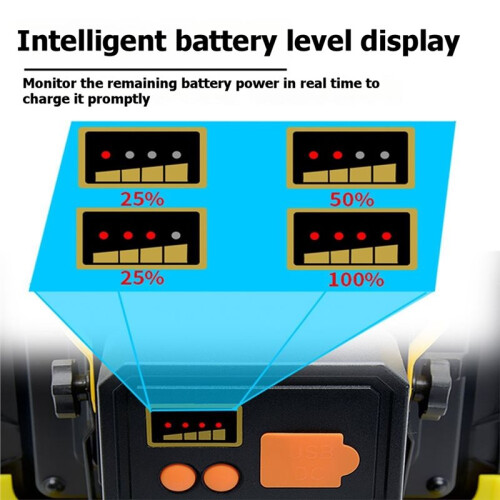 100W LED Outdoor Floodlight, Rechargeable, Adjustable Brightness for Camping 1