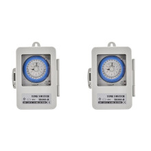 2X TB388R Mechanischer 24-Stunden-Zeitschalter IP53 Programmierbarer Elektrischer Zeitschalterkasten AC100-240V 15-Minuten-Intervall