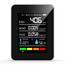 5 W 1 Miernik CO2 Cyfrowy Miernik Temperatury i WilgotnośCi Detektor Dwutlenku WęGla Monitor JakośCi Powietrza TVOC HCHO Analyzer-B
