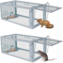 Metal Rat Mouse Trap Humane Live Bait Vermin Rodent Cage 2pcs Traps Mice Pest