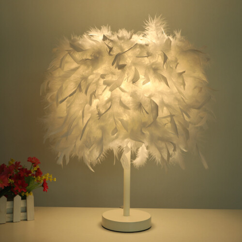 Fluffy Feather Table Lamp - E27 Bulb Compatible (Not Included) 1