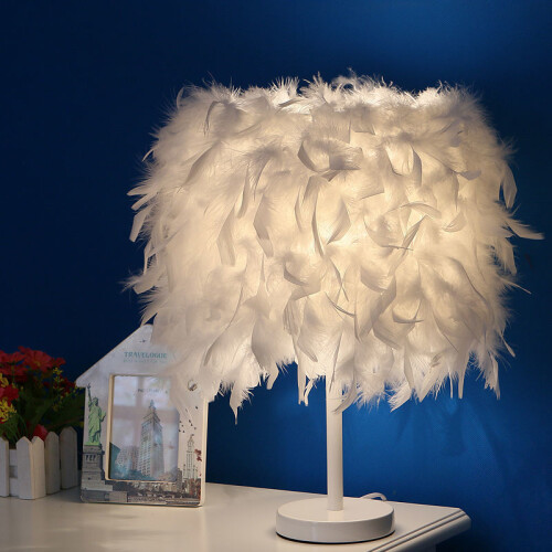 Fluffy Feather Table Lamp - E27 Bulb Compatible (Not Included)
