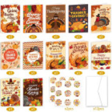 Thanksgiving Paper Turkey Envelope Greeting Cards Set Party Invitation Letter