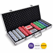 Oypla Poker Set - 500 Piece Texas Hold Em Complete With Casino Style Case