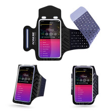 DFV mobile - Sportovní neoprenové pouzdro na paži s dotykovým okénkem kompatibilní s Motorola Moto G20 (2021) - Černá