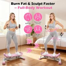 Twist Board Ski Simulator, Waist Core Trainer With Resistance Bands, 300LBS Weight Capacity, Leg & Glute Workout Equipment For Home Fitness