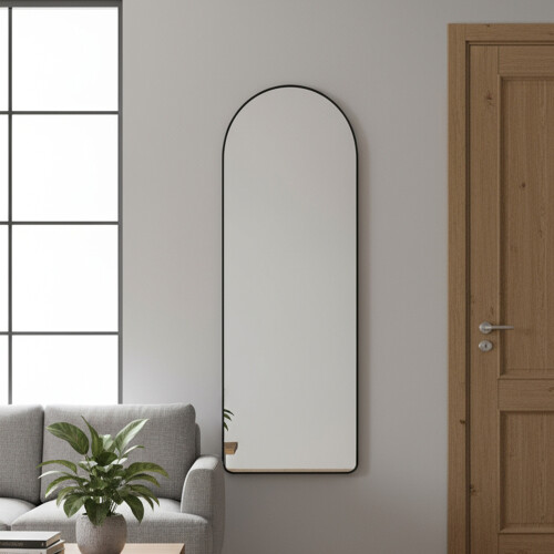 Living And Home Modern Arched Metal Floor Mirror, 60cm W x 165cm H 1