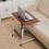 Living And Home Height Adjustable Mobile Table Overbed Desk with Wheels 2
