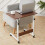Living And Home Height Adjustable Mobile Table Overbed Desk with Wheels 1