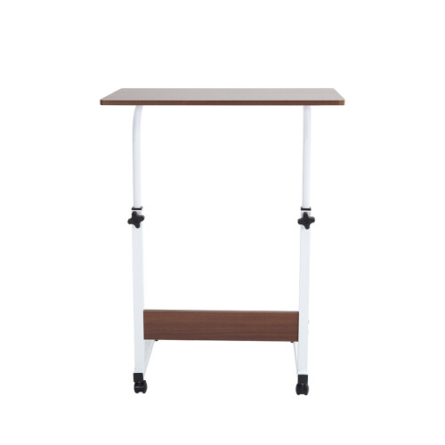 Living And Home Height Adjustable Mobile Table Overbed Desk with Wheels 2