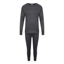 (6-8 Years, Charcoal) K Collection Childrens/Kids Long-Sleeved Thermal Base Layers Set